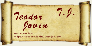 Teodor Jovin vizit kartica